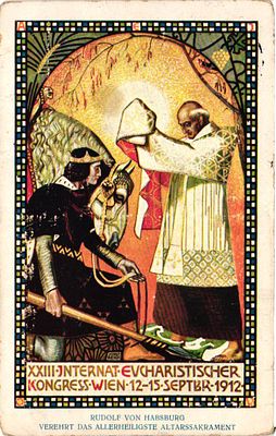 # Открытое письмо "Международный конгресс Вена 1912г." живопись. Иностр.изд., б.г., 9 х 14 см