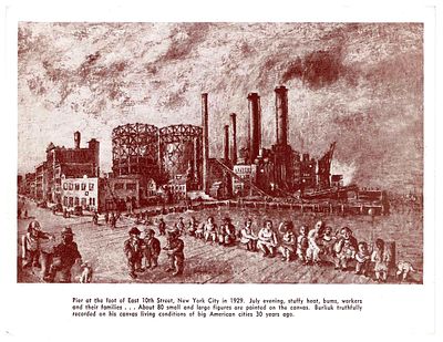 Открытое письмо "Нью-Йорк в 1929". Авангард. Худ. David Burliuk. Иностр.изд., б.г., 11 х 14 см.