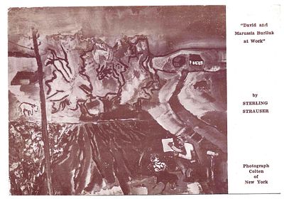 Открытое письмо "Давид и Маруся за работой". Авангард. Худ. David Burliuk. Иностр.изд., б.г. 