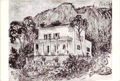 Открытое письмо "Вилла". Авангард. Худ. David Burliuk. Иностр.изд., б.г., 11 х 14 см.