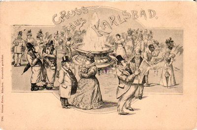 Открытое письмо "Привет из Карлсбада". Изд. Ottmar Zieher, б.г., 9 х 14 см