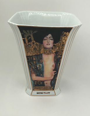 Фарфоровая ваза для цветов "Гебель". Густав Климт. ARTIS ORBIS. Германия. Высота: 21см. 