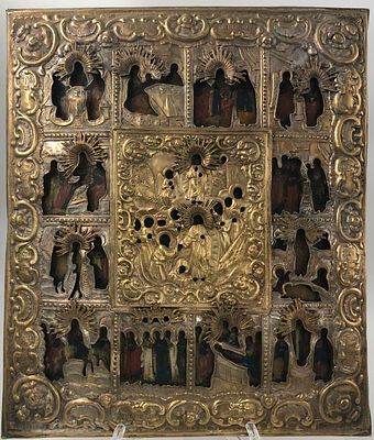 Нимф Святого Георгия в сусальном золоте, темпера.