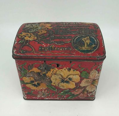 Жестяная коробка "Чай". Товарищество тайной торговли В. Высоцкий и Ко. Москва. Одесса. 