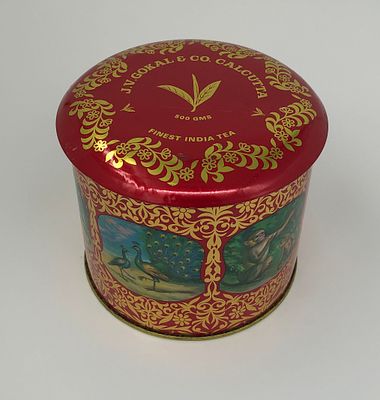 Жестяная банка для чая "Животные и птицы". Индия. J.V. GOKAL @ CO. CALCUTTA. Размер: 12х15,5см.