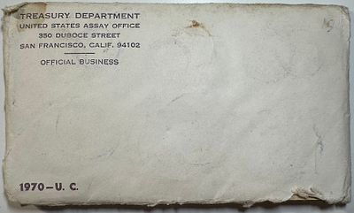 Годовой набор из 12 монет США 1970год. Запаяны в пластик.