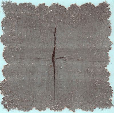 Образец росписи на ткани. Вторая половина 20 века. Размер: 27х26,5см..