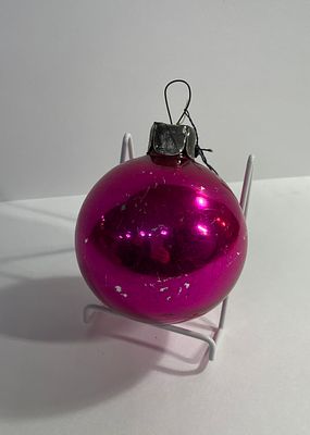 Большой размер. Ёлочная игрушка "Шар". Стекло, 1950-60гг. Диаметр: 13см. Частичная утрата краски.