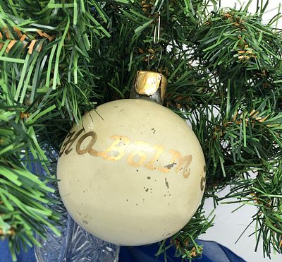 Большой размер. Ёлочная игрушка "Шар". Стекло, 1950-60гг. Ручная работа. Диаметр: 11,5см. 