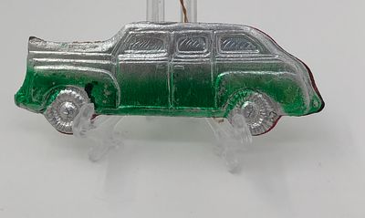 Ёлочная игрушка "Машина". Картонаж, СССР. Размер: 10х3,5см.