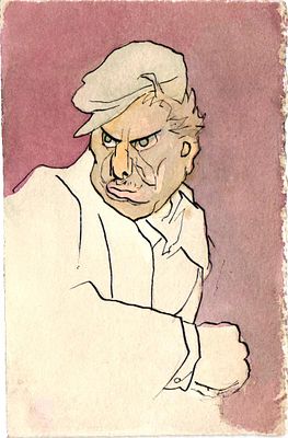 Открытое письмо (рисунок) "Карикатура". Б.м. и г., 9 х 14 см