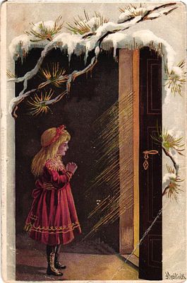 Открытое письмо "Поздравительное". Б.м. и г., 9 х 14 см. Потертости уголков.