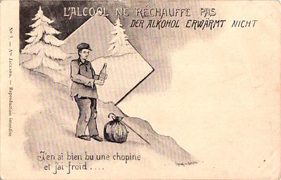 Открытое письмо "Алкоголь не разогревает". Иностр.изд., б.г., 9 х 14 см