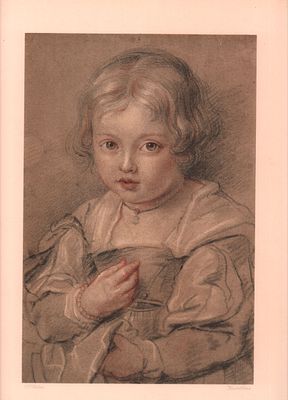 Худ. П.П. Рубенс "Ребенок". Литография. ГДР. Размер: 47х33,5см..