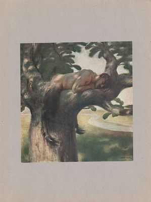 Франц Штукк "Уснул". Типо-Литография с титульным листом № 28. . Размер: 37х28см..