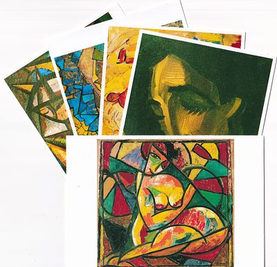 Подборка из 5 почтовых карточек "Живопись" худ. А.Н. Волков. Б.м. и г., 10,5 х 14,8 см. Частное 