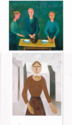 Подборка из 2 почтовых карточек "Живопись" худ. А.Д. Древин. Б.м. и г., 10,5 х 14,8 см. Частное 