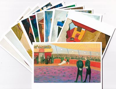 Подборка из 10 почтовых карточек "Живопись" худ. И.С. Школьник. Б.м. и г., 10,5 х 14,8 см. 