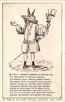 Открытое письмо "A trusty servant's portrait would you see". Изд. F.W. Howard, б.г., 9 х 14 см