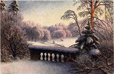 Открытое письмо "Павловский парк зимою". Г.П. Кондратенко. Л.: Комитет популяризации худож. 