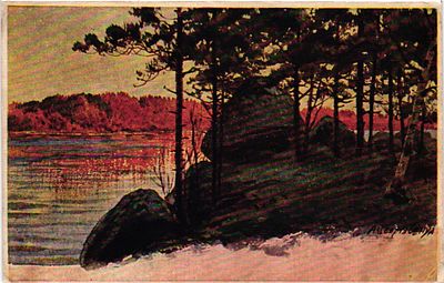 Открытое письмо "Уголок Финляндии". Бенуа. Л.: Комитет популяризации худож. Изданий, б.г., 9 х 