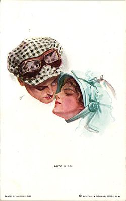 Открытое письмо "Auto kiss". Изд. Reinthal & Newman, б.г., 9 х 14 см