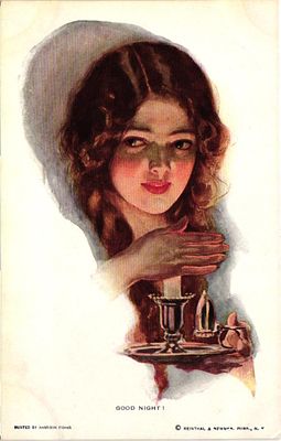 Открытое письмо "Спокойной ночи!". Изд. Reinthal & Newman, б.г., 9 х 14 см