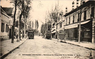 Открытое письмо "Конечная остановка трамвая". Б.м. и б.г, 9 х 14 см