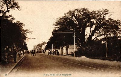 Открытое письмо "Сингапур. Северная мостовая дорога". Б.м. и г., 9 х 14 см