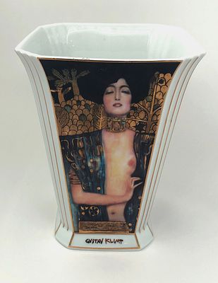 Фарфоровая ваза для цветов "Гебель". Густав Климт. ARTIS ORBIS. Германия. Высота: 21см, ширина: 