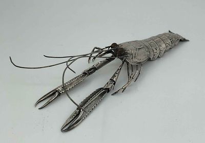 Серебряный шарнирный лангуст. Испания 1934г.. Серебро. Проба "Шестиконечная звезда в овале". 