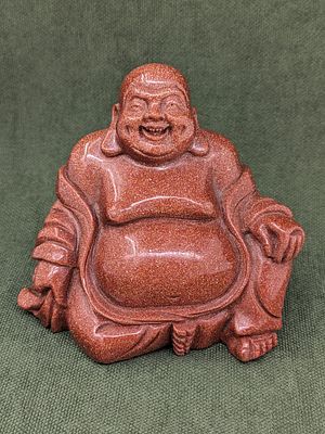 Статуэтка "Улыбающийся Будда Хотэй ". 20 век. Камень Авантюрин. Авантюрин (фр. aventurine от 