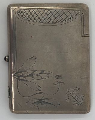 Портсигар. Серебро 84 проба. Клеймо мастера "ЛУ" Удалов Лука (1832-1848гг..), Нижний Новгород. 