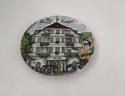 Фарфоровая декоративная настенная тарелка "Bad Berneck I Fichtelgb".Royal Porzellan Bavaria KPM 