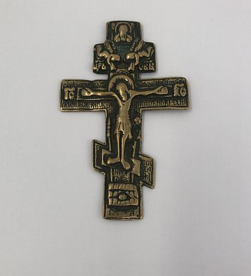 Старообрядческий наперстный крест. Латунь, конец XVIIIв. Размер: 9х5,5см.