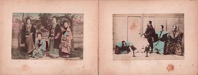 Япония. Альбом с фотографиями (45шт.). Конец XIXв. (1870-1880гг.). Собран по методу "гармошки". 