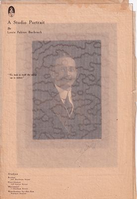 Портретная фотография "Bachrach 1919г.". Студия портретов Louis Fabian Bachrach, 1909г. Размер: 