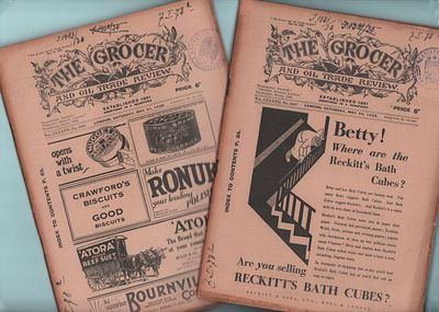 Два (2шт.) журнала "THE GROCER". And oil trade review. №№ 24; 31. Лондон. Размер: 29х21,5см. 