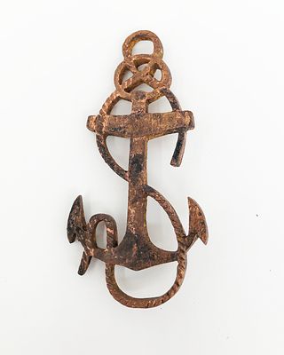 Флот. Вензель с погона гардемарина РИА. Размер: 7,5х3,5см. Потертости.