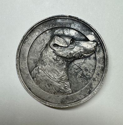 Медаль "Русское общество любителей Фокстерьеров". Серебро. Россия, 1900г. Вес: 41,65г. Диаметр: 
