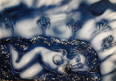 Гаврилов В.Ф. Обнаженная 1970-е гг. Бумага, аэрография 29Х40. Гаврилов Валерий 