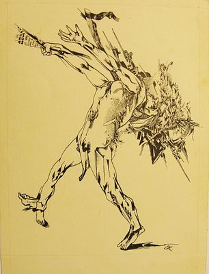 Копылов Сергей. Революция 1990-е гг. Бумага, тушь 21Х15,5