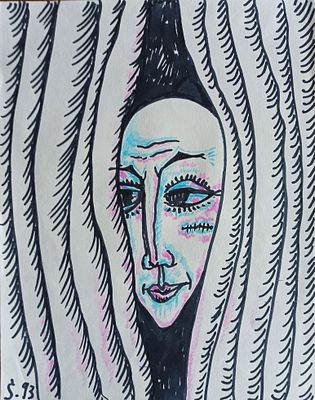 Смелков В. Пьеро 1993 г. Бумага, тушь, акварель 31,5Х24,5. Смелков Владимир Михайлович (1945) 