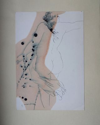 Михайлов В.С. Обнаженная 1990-е гг. Бумага, тушь 24Х16,5. Михайлов Вячеслав Саввич 1945 г.р.В 