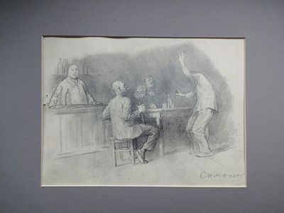 Симонов И.И. Приятели 1950-е гг. Бумага, карандаш 18Х24. Симонов Игорь Иванович (1927-2019) 