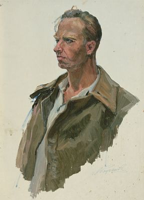 Родионов А.М. (1918 г.р.) Этюд 1950-е гг. Картон, масло 48Х33. Родионов Александр Михайлович 