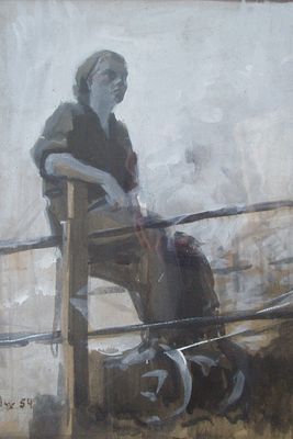 Ашкенази Перерыв 1954г. Бумага, смеш. техника 36Х25