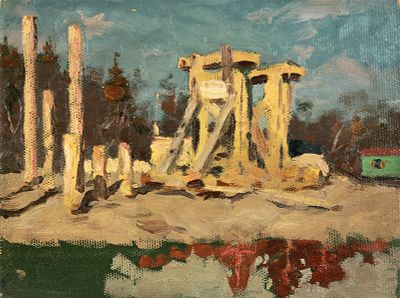 Нестеров И.Н. Строительство моста 1960-е гг. к.м. 23Х30. Нестеров Иван Наумович (1922 – 2003) 