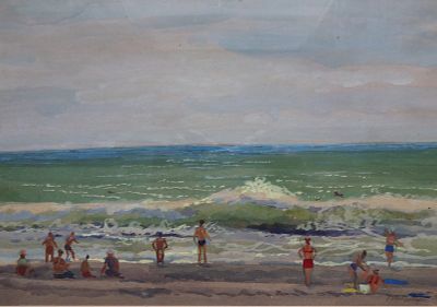 Миловидов Б.В. Черное море 1960г. Бумага, гуашь 26,5Х38. Миловидов Борис Васильевич (1902–1975) 