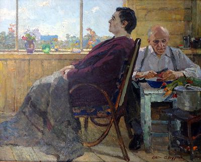 Бурак А.Ф. Тихая пристань 1960 г. Холст, масло 66Х83. Бурак Александр Филиппович (1921 - 1997) 